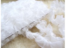 Rüschenborte 40mm breit - WEISS